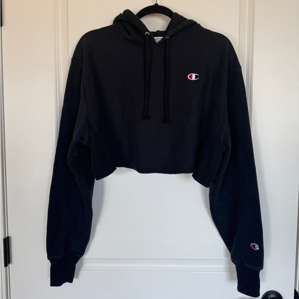 Champion Cropped Black Hoodie
